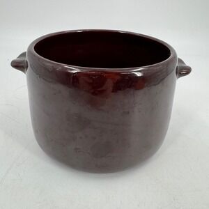 Vintage West Bend‎ USA Brown Glazed Stoneware Bean Pot Kitchen Cooking Crock